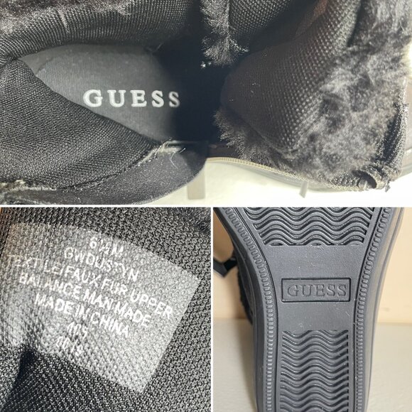 Guess Dustyn Faux Fur Hidden Wedge Sneaker Ankle Boots Size 6.5 - Picture 13 of 16